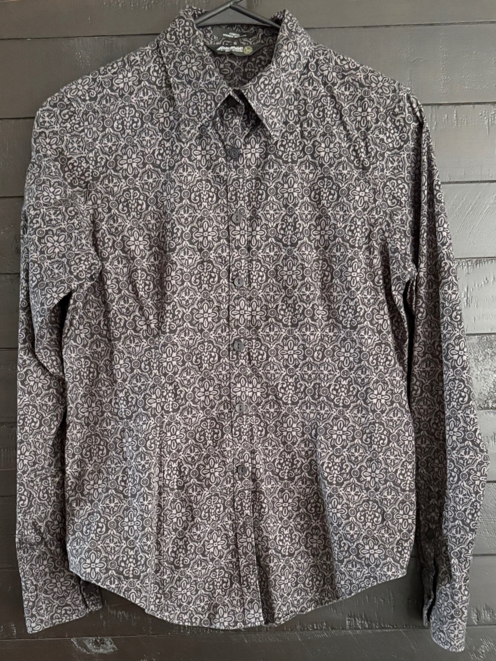 Eddie Bauer Women's Cotton Spandex Long Sleeve Blouse Collared